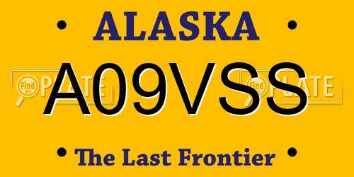 A09VSS Alaska License Plate