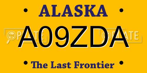 A09ZDA Alaska License Plate