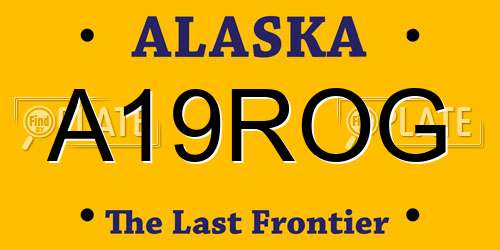 A19ROG Alaska License Plate