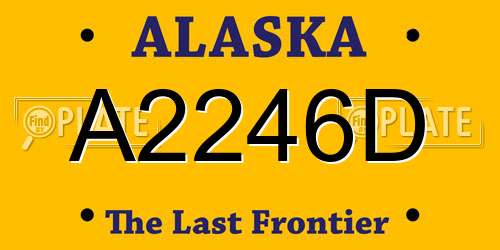 A2246D Alaska License Plate