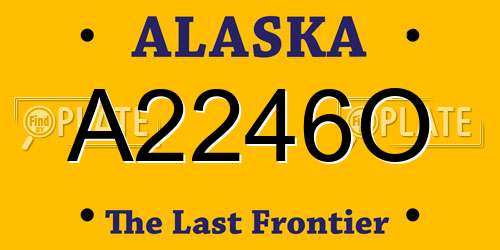 A2246O Alaska License Plate
