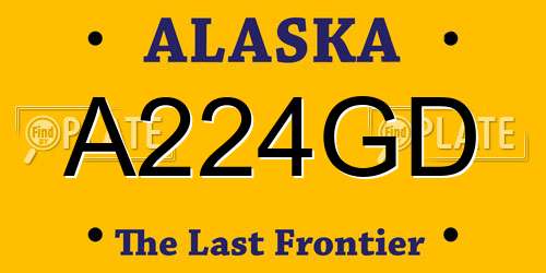 A224GD Alaska License Plate