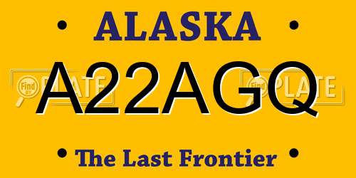 A22AGQ Alaska License Plate