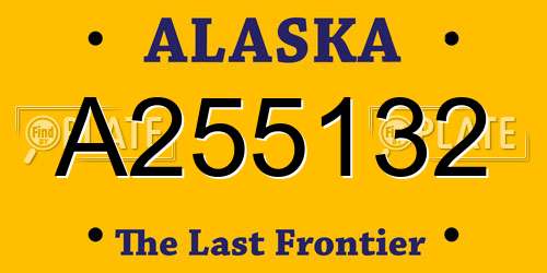 A255132 Alaska License Plate