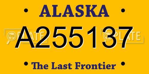 A255137 Alaska License Plate