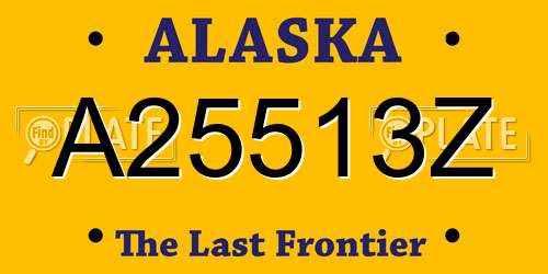A25513Z Alaska License Plate