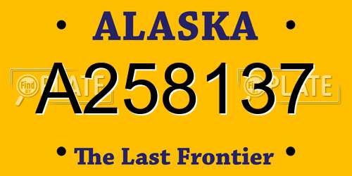 A258137 Alaska License Plate