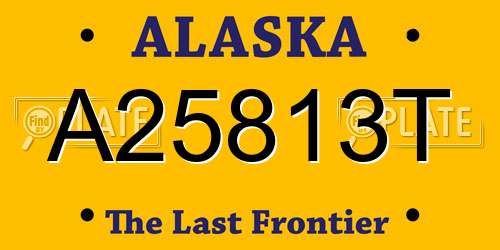 A25813T Alaska License Plate