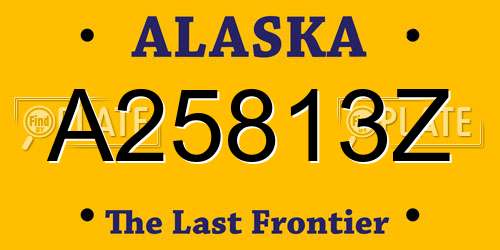 A25813Z Alaska License Plate