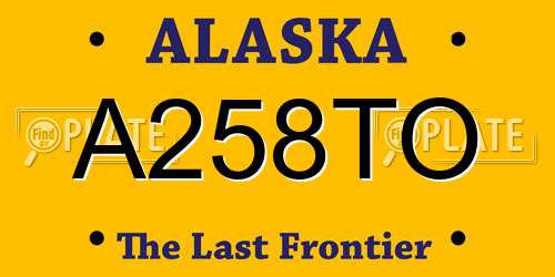 A258TO Alaska License Plate