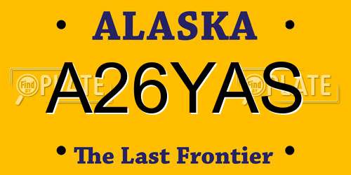 A26YAS Alaska License Plate