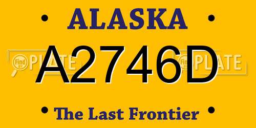 A2746D Alaska License Plate