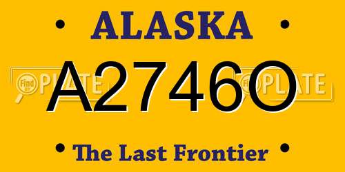 A2746O Alaska License Plate