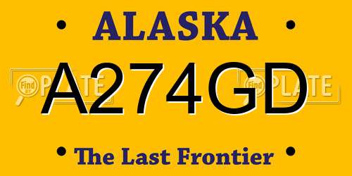 A274GD Alaska License Plate