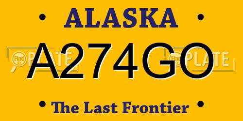 A274GO Alaska License Plate