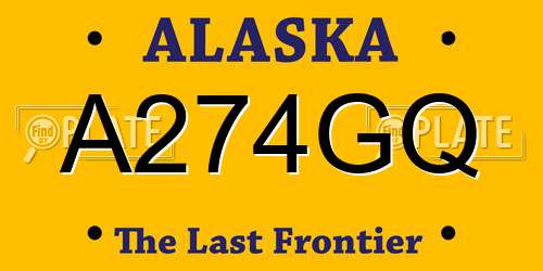 A274GQ Alaska License Plate