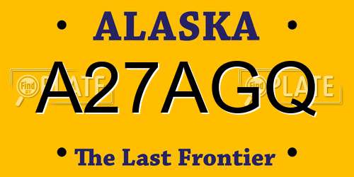 A27AGQ Alaska License Plate