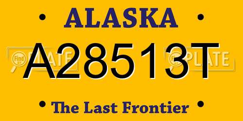A28513T Alaska License Plate