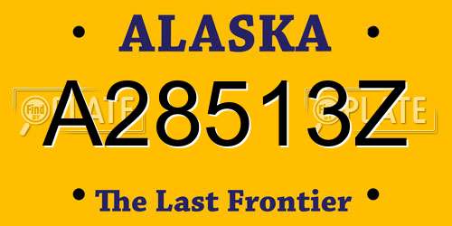 A28513Z Alaska License Plate