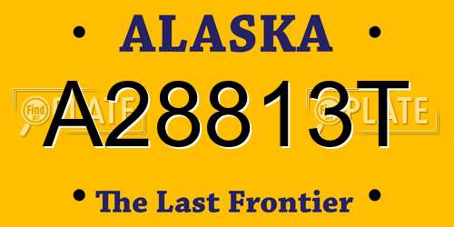 A28813T Alaska License Plate