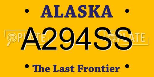 A294SS Alaska License Plate
