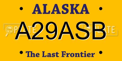 A29ASB Alaska License Plate