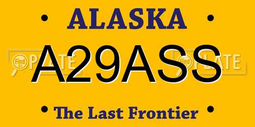 A29ASS Alaska License Plate