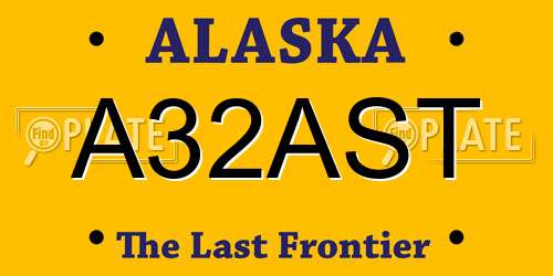 A32AST Alaska License Plate