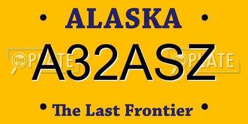 A32ASZ Alaska License Plate