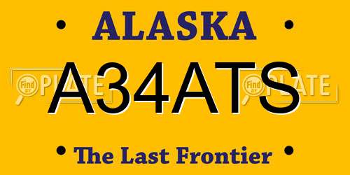 A34ATS Alaska License Plate