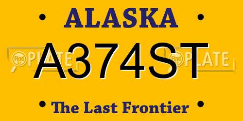 A374ST Alaska License Plate