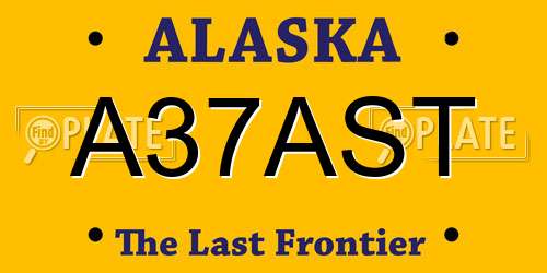 A37AST Alaska License Plate