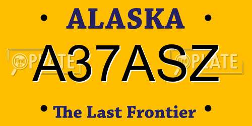 A37ASZ Alaska License Plate