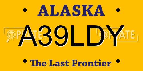 A39LDY Alaska License Plate