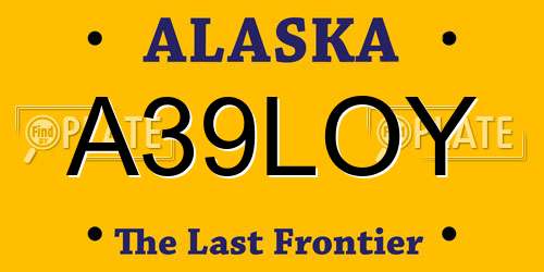 A39LOY Alaska License Plate