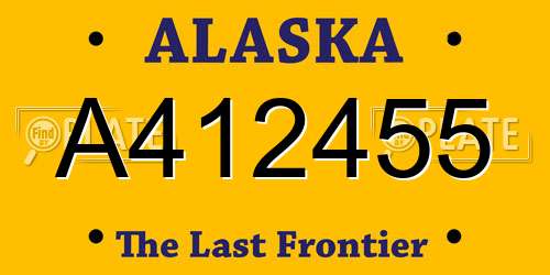 A412455 Alaska License Plate