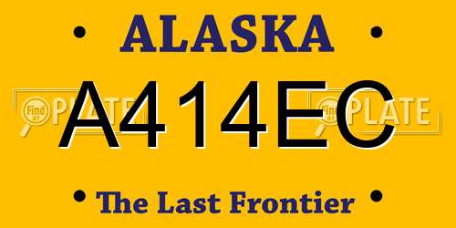 A414EC Alaska License Plate