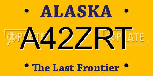A42ZRT Alaska License Plate