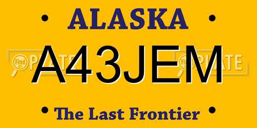 A43JEM Alaska License Plate