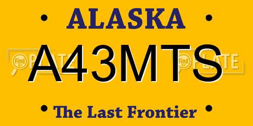 A43MTS Alaska License Plate