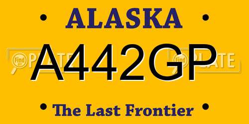 A442GP Alaska License Plate
