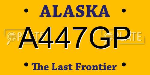 A447GP Alaska License Plate