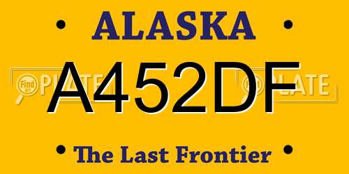 A452DF Alaska License Plate
