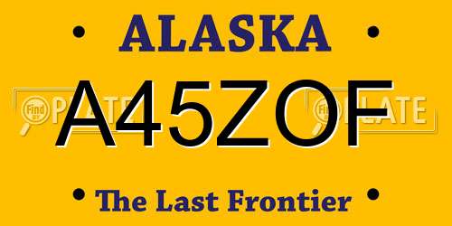 A45ZOF Alaska License Plate