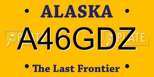 A46GDZ Alaska License Plate