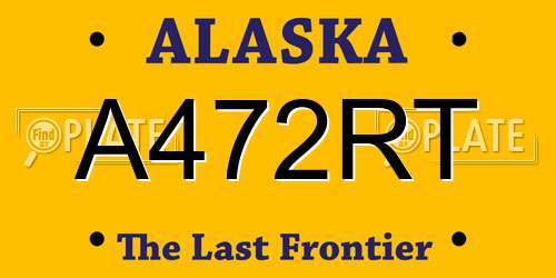 A472RT Alaska License Plate