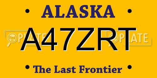 A47ZRT Alaska License Plate