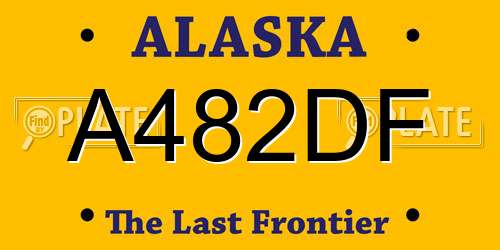 A482DF Alaska License Plate