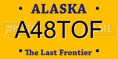 A48TOF Alaska License Plate