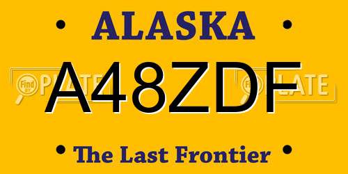 A48ZDF Alaska License Plate